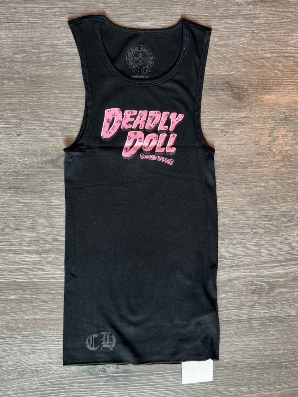 Deadly Doll Black Tank dress with Pink Logo